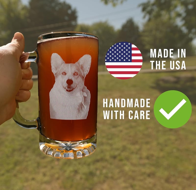 Anniversary Photo Engraved Beer Mug for Men