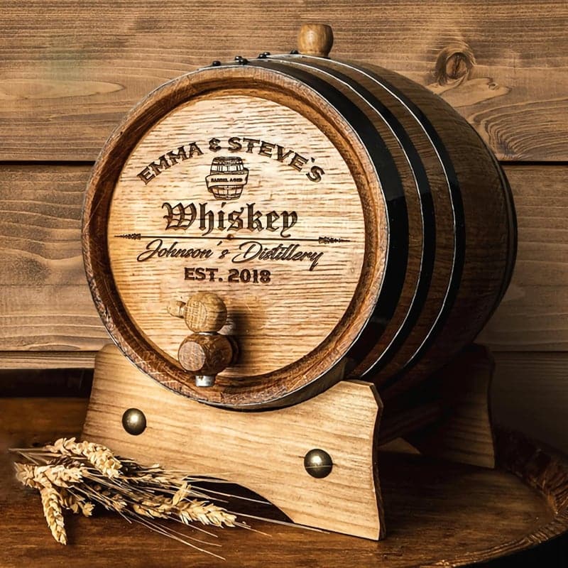 Custom Engraved Oak Aging Barrel, 1 Liter