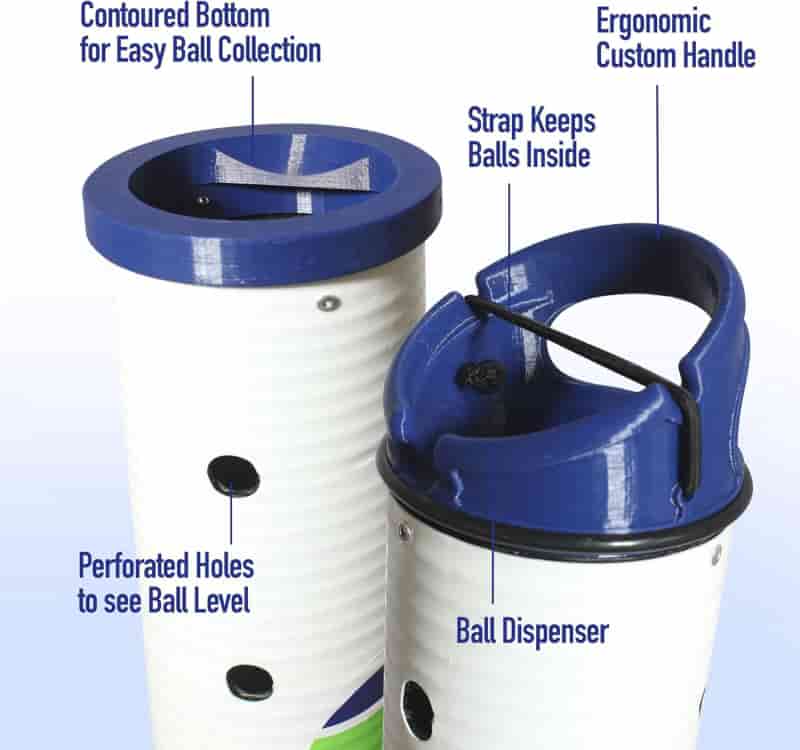 Tennis Ball Collector Tube - 22 Capacity, USPTA Design