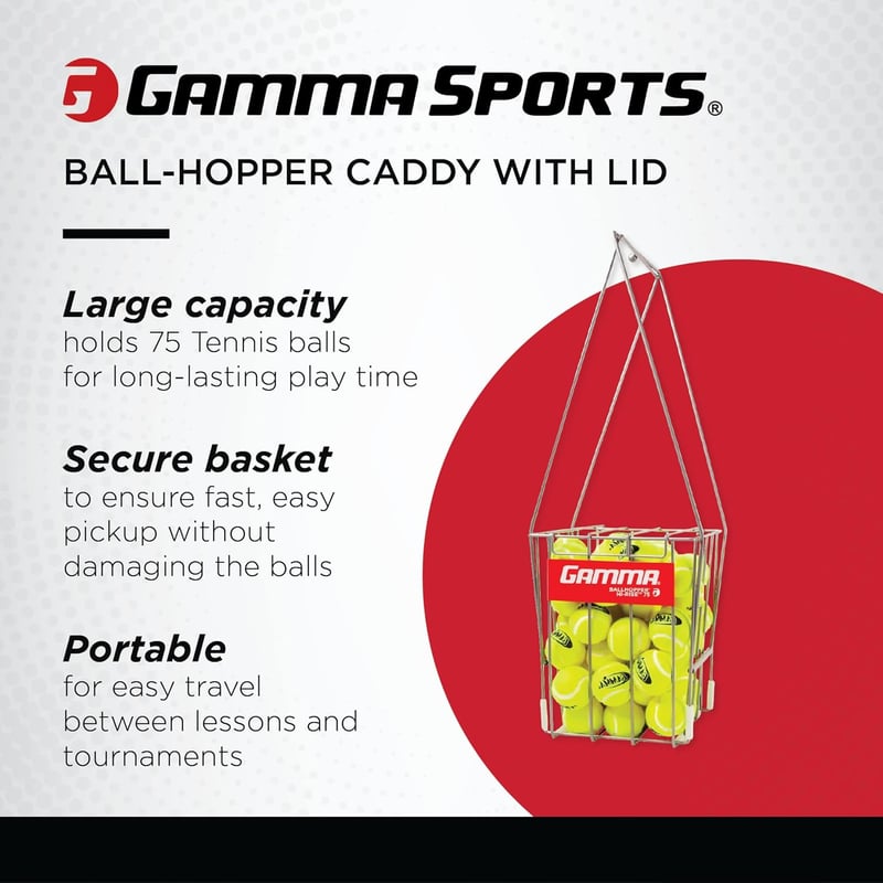 Tennis & Pickleball Ball Hopper, Durable & Portable