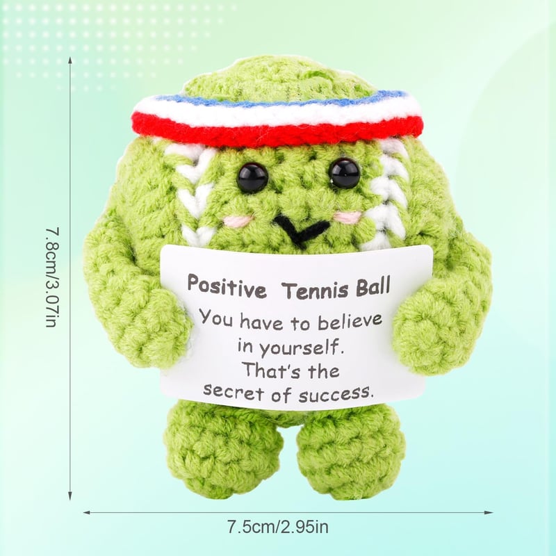 Inspirational Crochet Tennis Ball with Card for Sports Lovers
