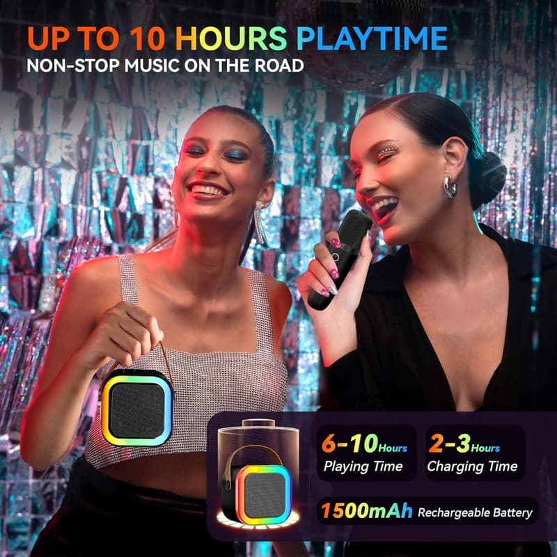 Birthday Home Party Karaoke Machine - Portable, Bluetooth, Black