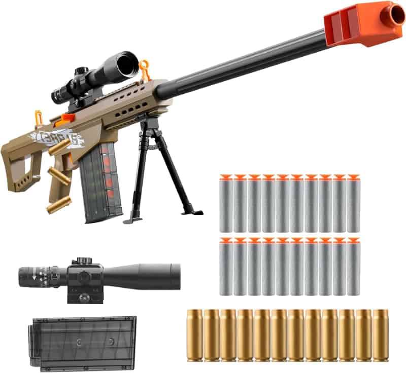 Toy Sniper Rifle Foam Blaster for Boys Ages 8+