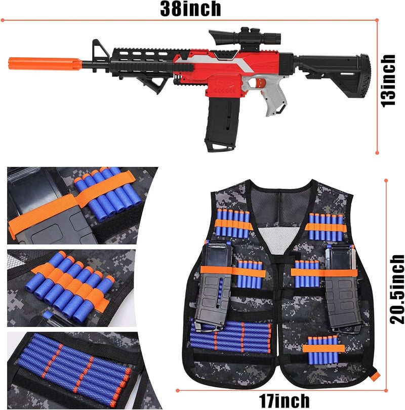 Birthday Electric Foam Dart Blaster Set for Kids