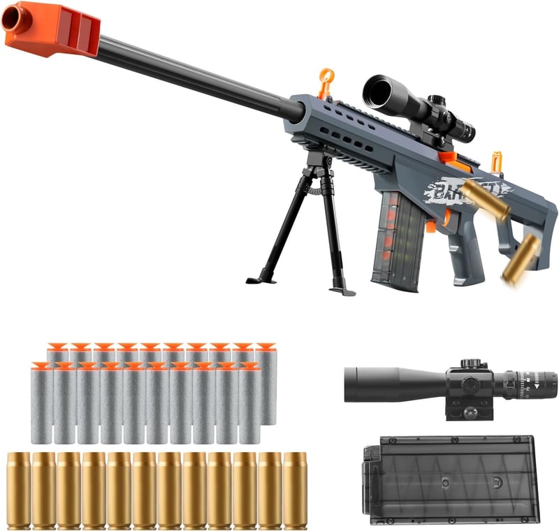 Toy Shotgun Blaster for Boys 8+ with Scope (Grey)