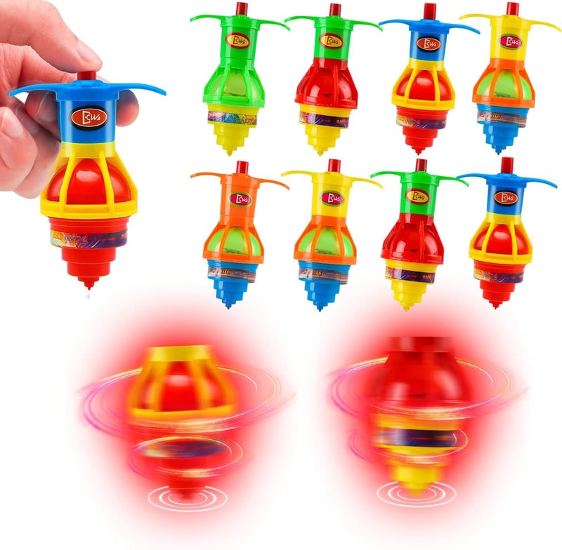 LED Light-Up Spinning Tops - Bulk Party Favors for Kids (20PCS)