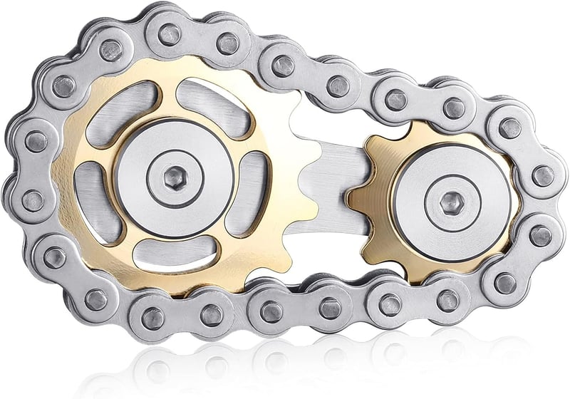 Metal Chain Gear Fidget Spinner – Gold Plated