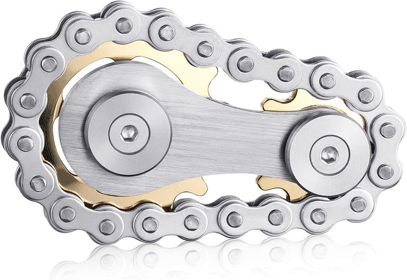 Metal Chain Gear Fidget Spinner – Gold Plated