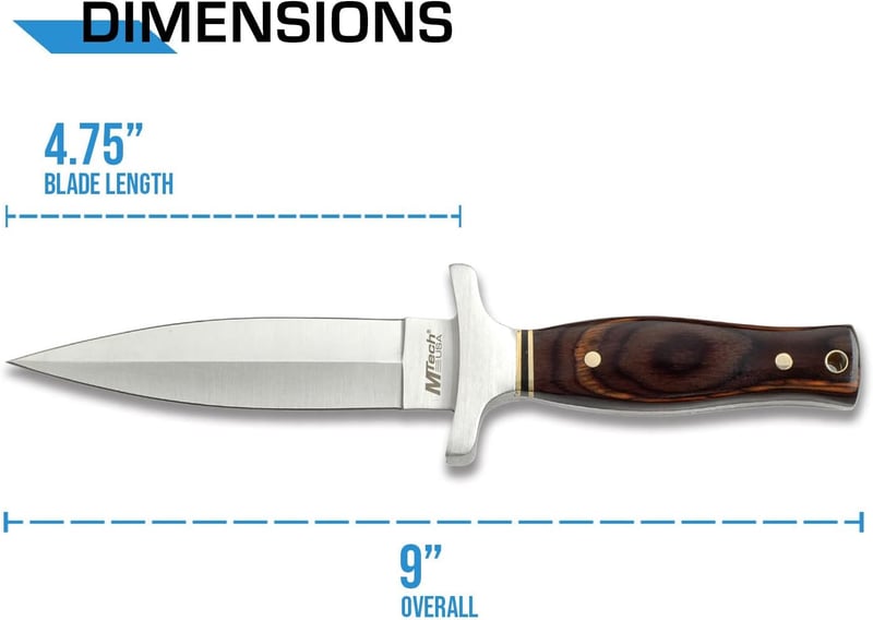 Fixed Blade Knife with Wood Handle for Hunting