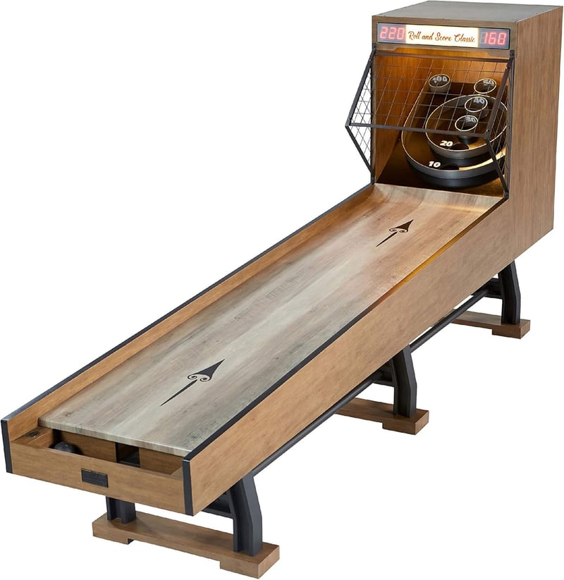 Family Game Room Roll and Score Table with Electronic Scoring