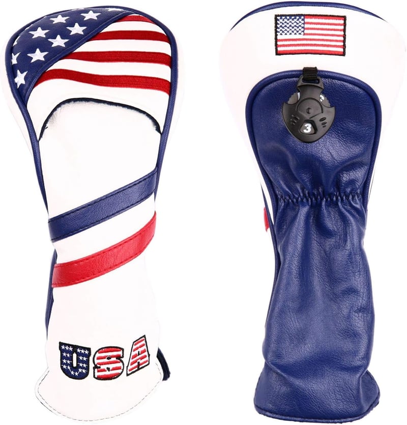 Patriotic Golf Head Covers with Interchangeable Tags