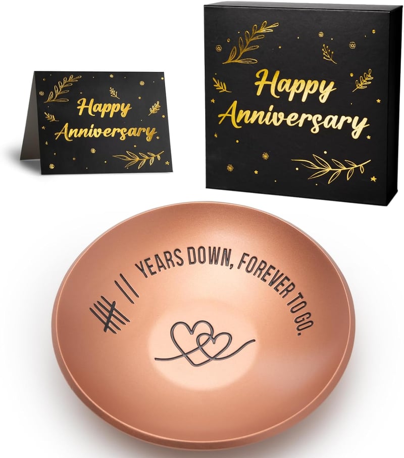 7th Anniversary Copper Ring Holder Dish for Couples