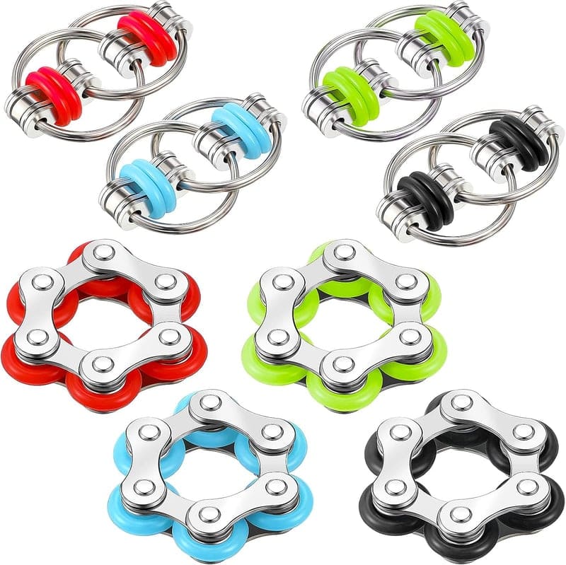 Fidget Toy Set for Adults & Teens - 8 Pc Chain Rollers