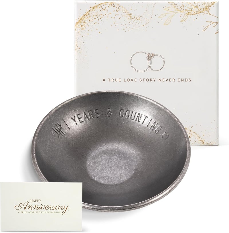 6th Anniversary Iron Jewelry Tray for Couples, 4