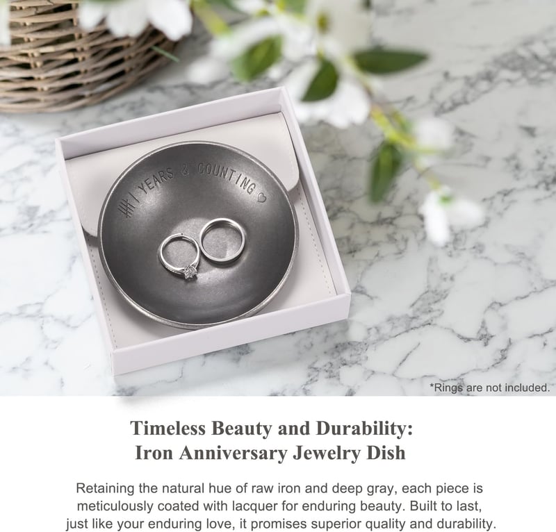 6th Anniversary Iron Jewelry Tray for Couples, 4