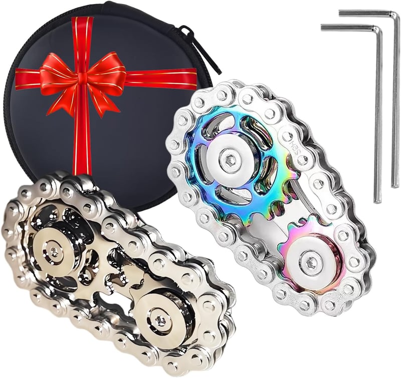 Metal Anxiety-Relief Fidget Spinners (Silver & Rainbow)