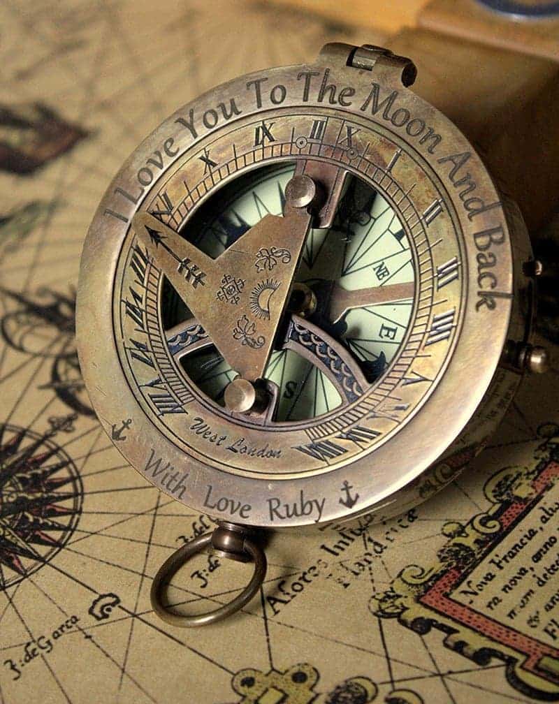 Father's Day Personalized Engraved Sundial Compass