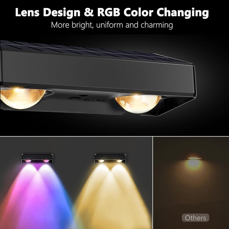 Solar Fence Lights, 8-Pack Color-Changing Waterproof Deck Lighting