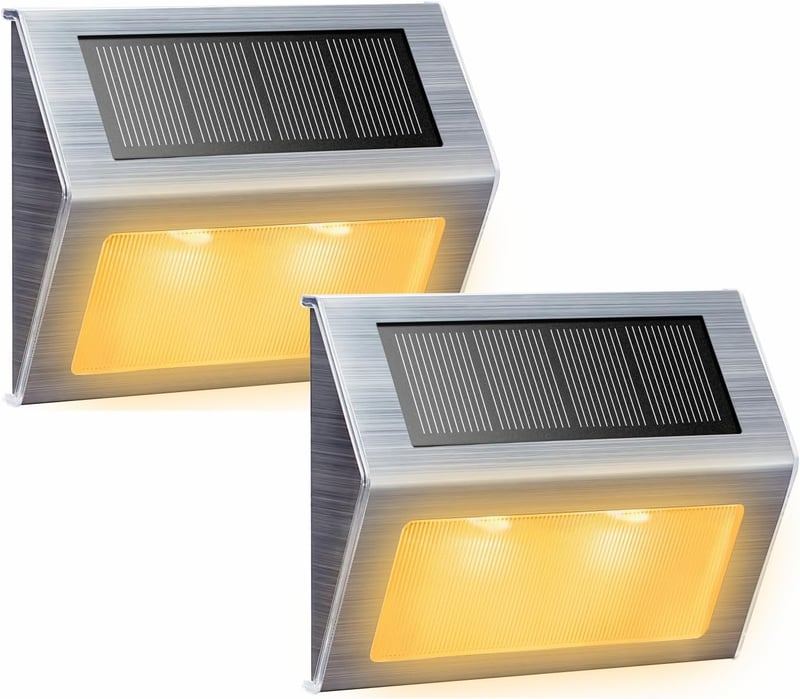 Outdoor LED Solar Lights, Waterproof Warm Glow, 2-Pack
