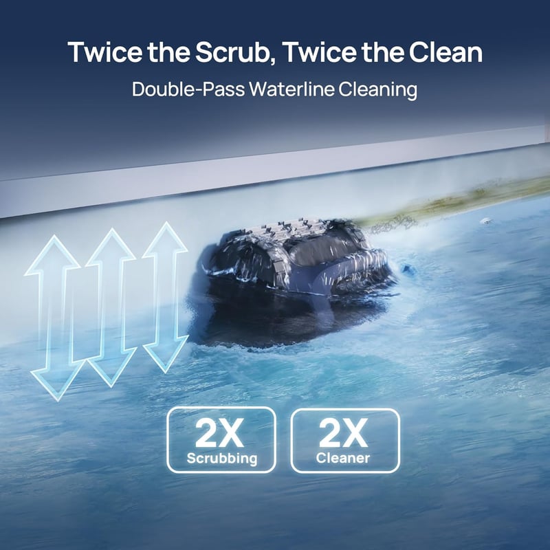 Cordless Pool Vacuum Cleaner, Smart Scrubbing for In/Above-Ground Pools