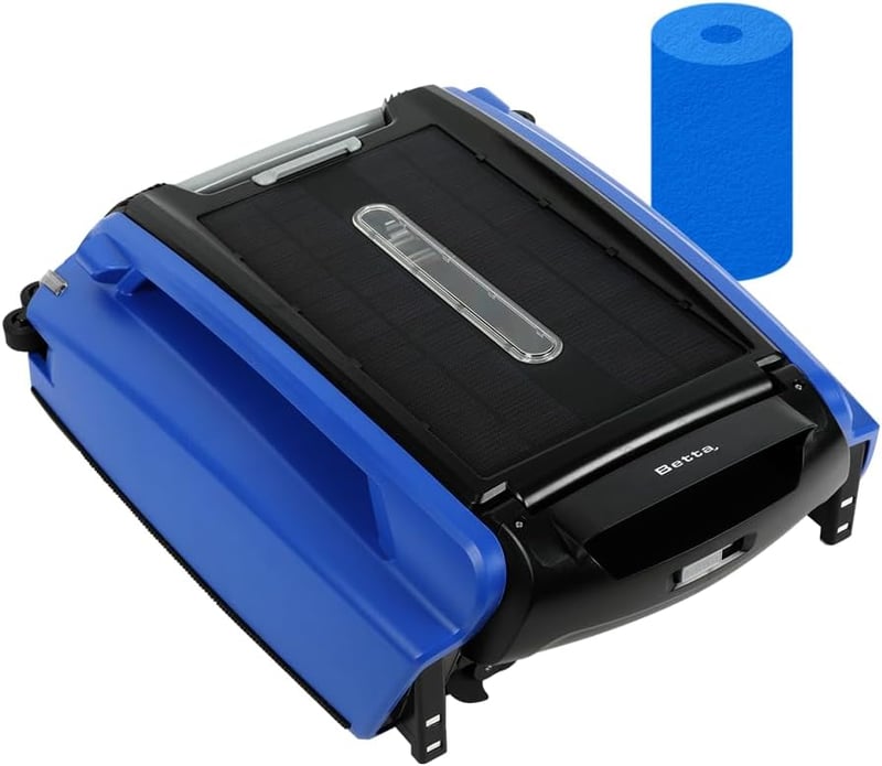 Solar-Powered Pool Skimmer Cleaner, Anti-Stuck, Blue