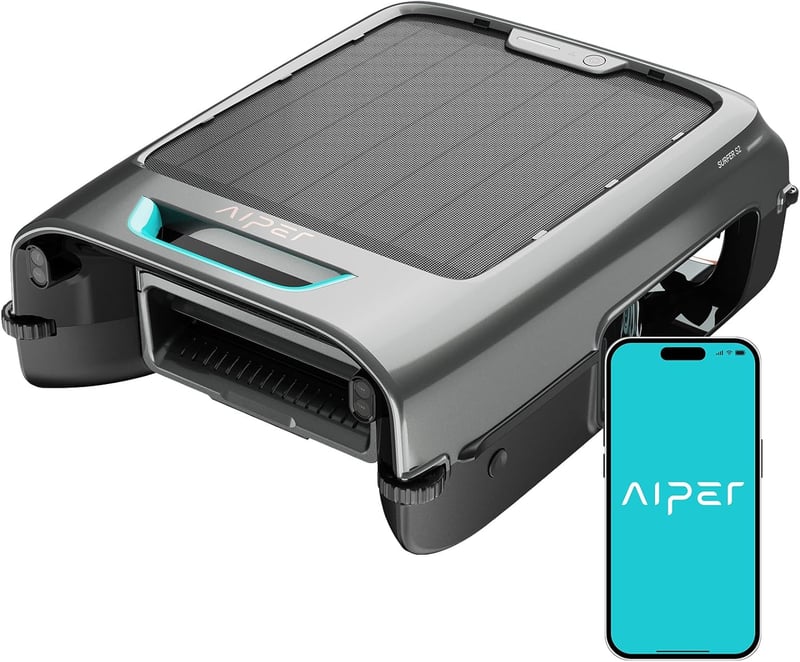 Solar Pool Skimmer with App Control, Dual Charging & Obstacle Avoidance