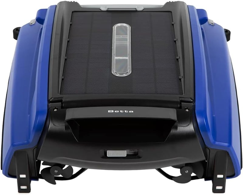 Solar-Powered Robotic Pool Skimmer with Twin Motors (Blue)