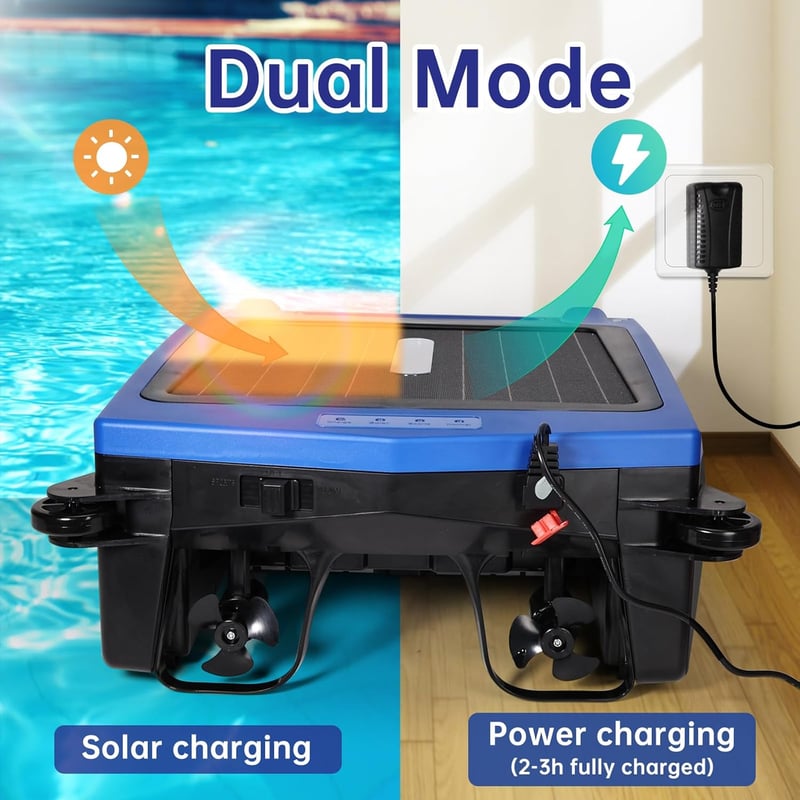 Solar Pool Cleaning Robot with App Control & Dual Charging Modes