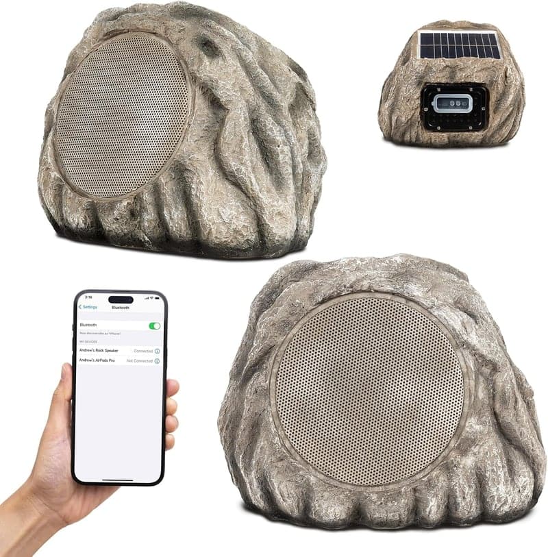 Solar Rock Bluetooth Speakers (2-Pack) - Waterproof Outdoor Audio