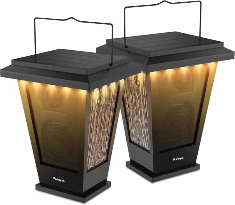 Solar-Powered Bluetooth Lantern Speakers, 20W, Black