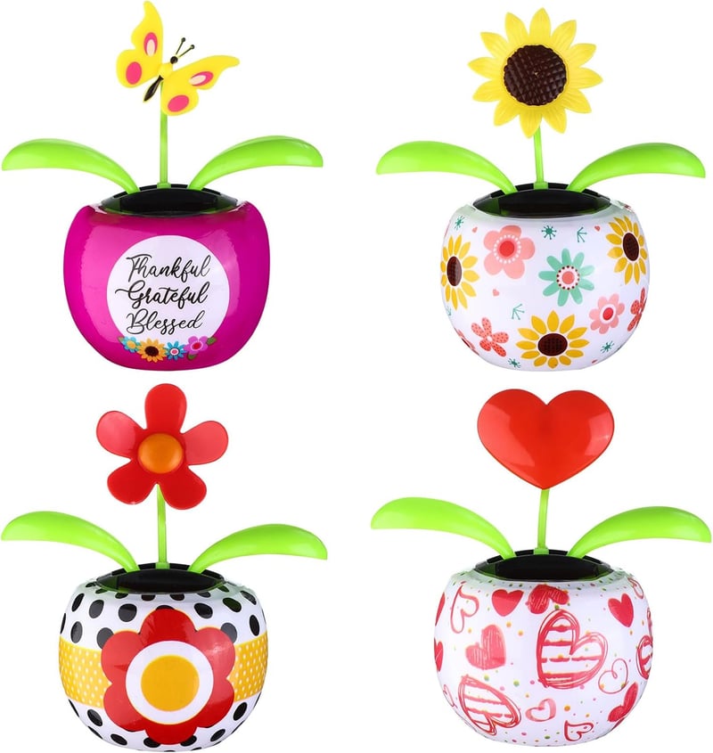 Solar Butterfly & Flower Dancing Toy for Car Dashboard