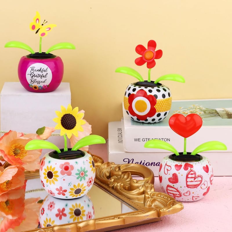 Solar Butterfly & Flower Dancing Toy for Car Dashboard