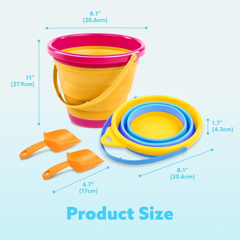 Beach & Camping Collapsible Bucket Set with Shovels