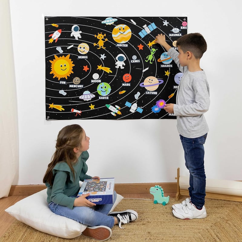Space Montessori Felt Board Set – Solar System Toy for Kids
