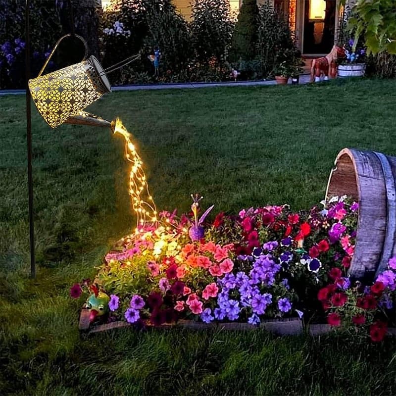 Mother's Day Solar Watering Can Light Decor