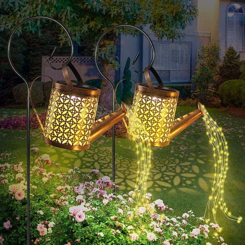 Solar Hanging Watering Can Lights, Outdoor Garden Decorations