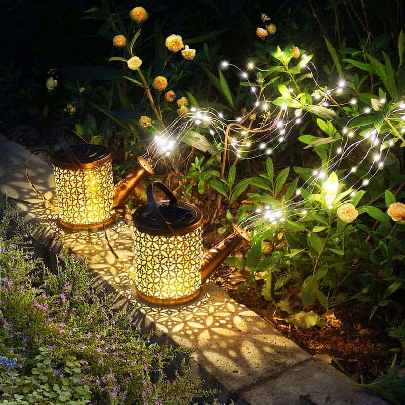 Solar Hanging Watering Can Lights - Outdoor Garden Decor