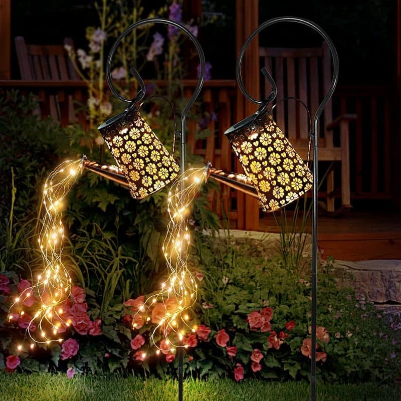 Solar Garden Watering Can Lantern Set