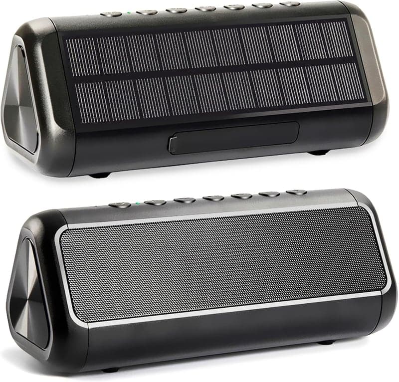 Outdoor Solar Bluetooth Speaker, 50H Playtime, IPX6 Waterproof