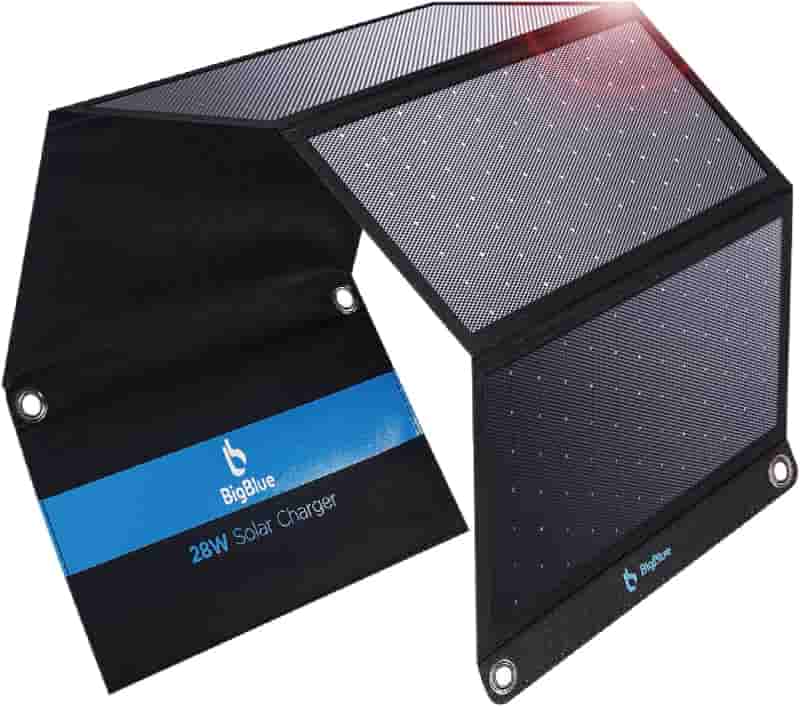 Portable 28W Solar Charger with 3 USB Ports for Camping