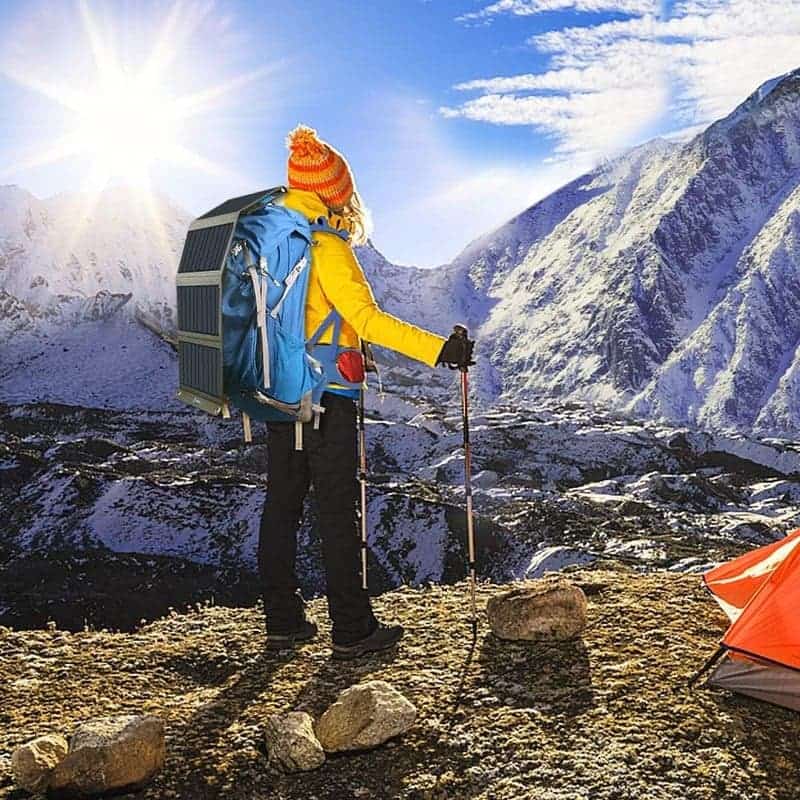 Portable 28W Solar Charger with 3 USB Ports for Camping