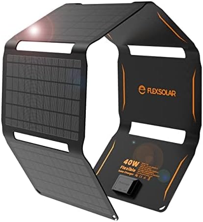 40W Foldable Solar Charger with USB-C, Waterproof for Camping