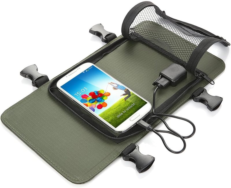 Solar Backpack with 7W Panel for Phones and 5V Devices