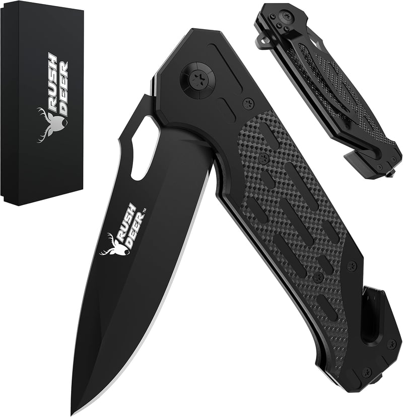 Christmas Pocket Knife with Clip and Glass Breaker