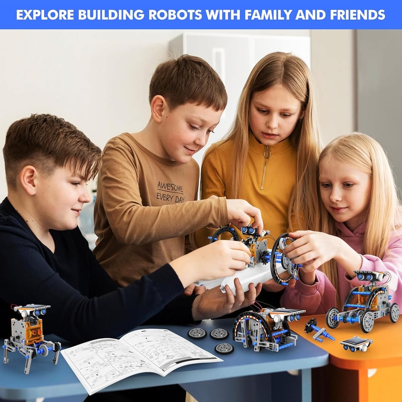 Birthday STEM Solar Robot Kit for Kids Ages 8-12