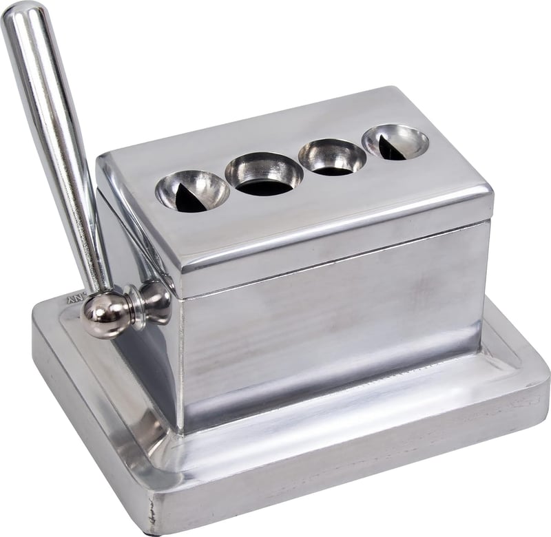 Quad Table Cigar Cutter, Brushed Finish, 52/60 Ring Gauge