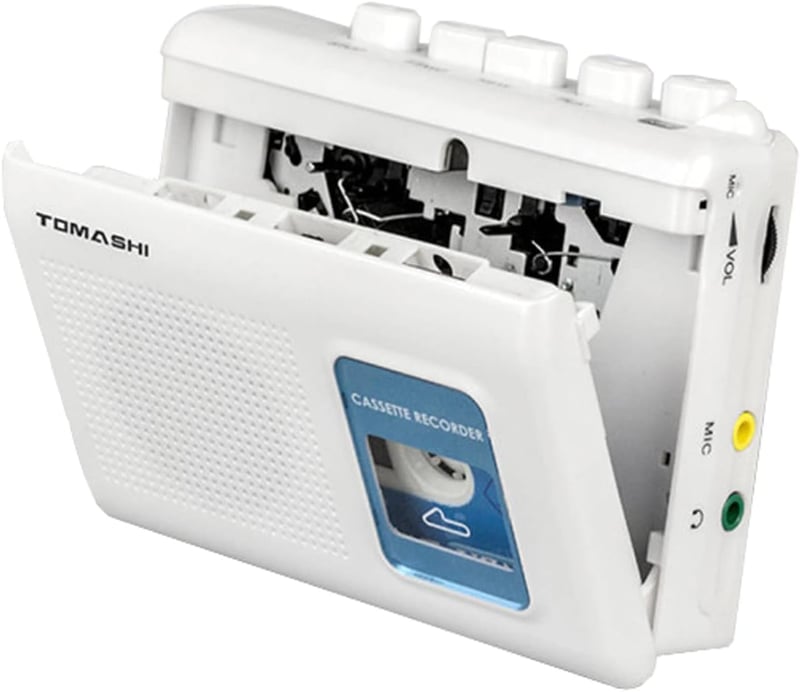 Portable Cassette Player with Speaker & Headphone Jack