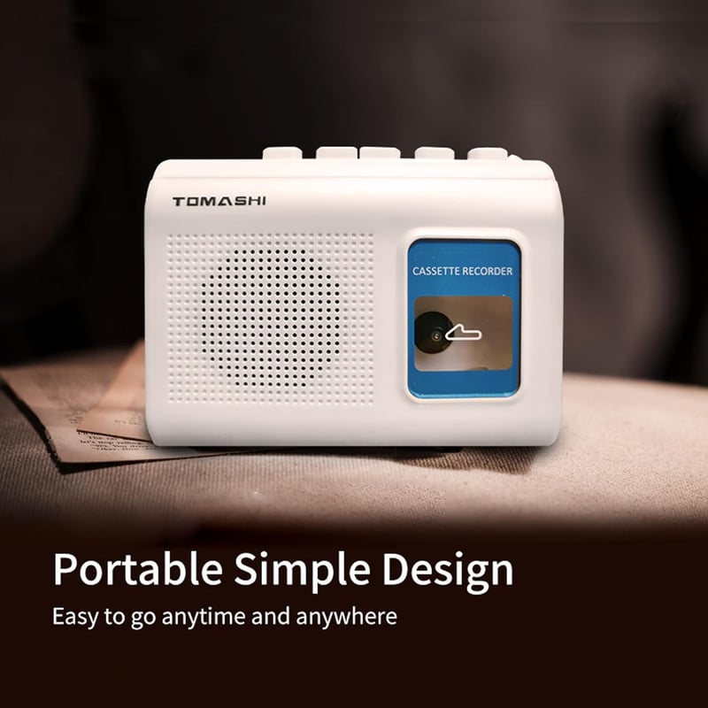 Portable Cassette Player with Speaker & Headphone Jack