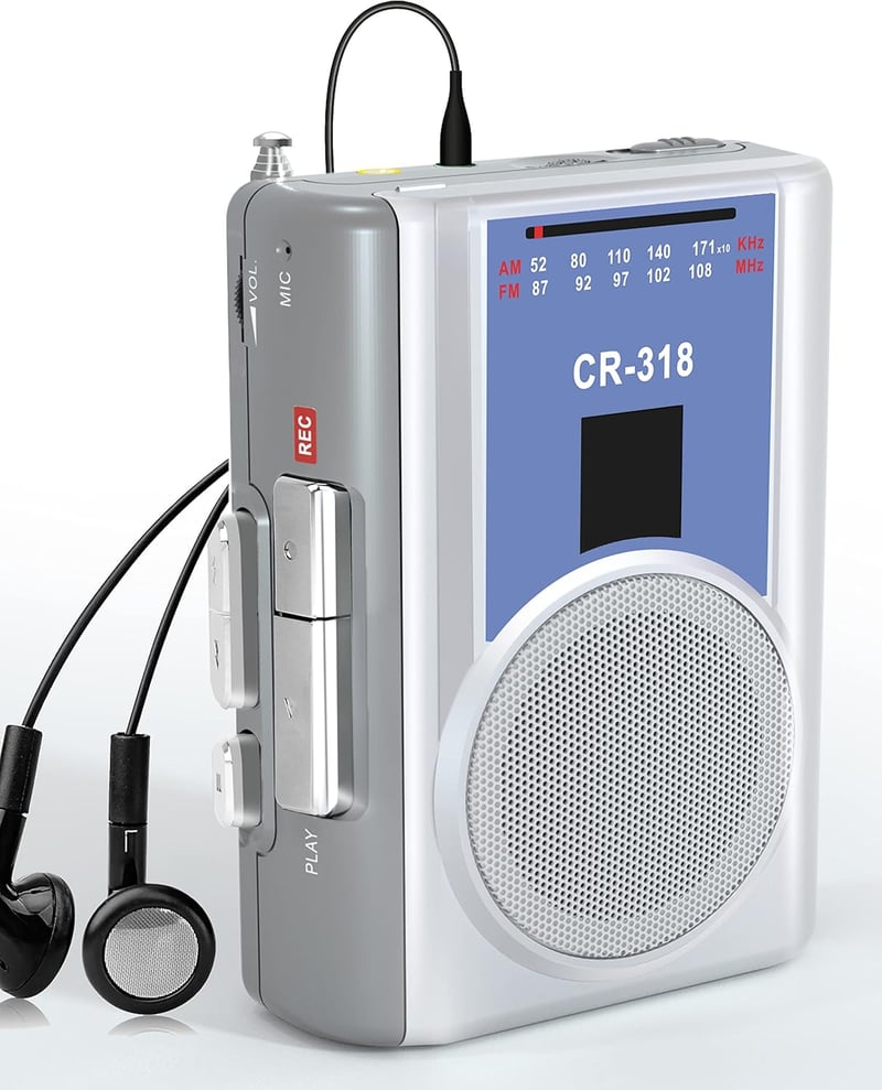 Portable Vintage Cassette Player with AM/FM and Loud Speaker