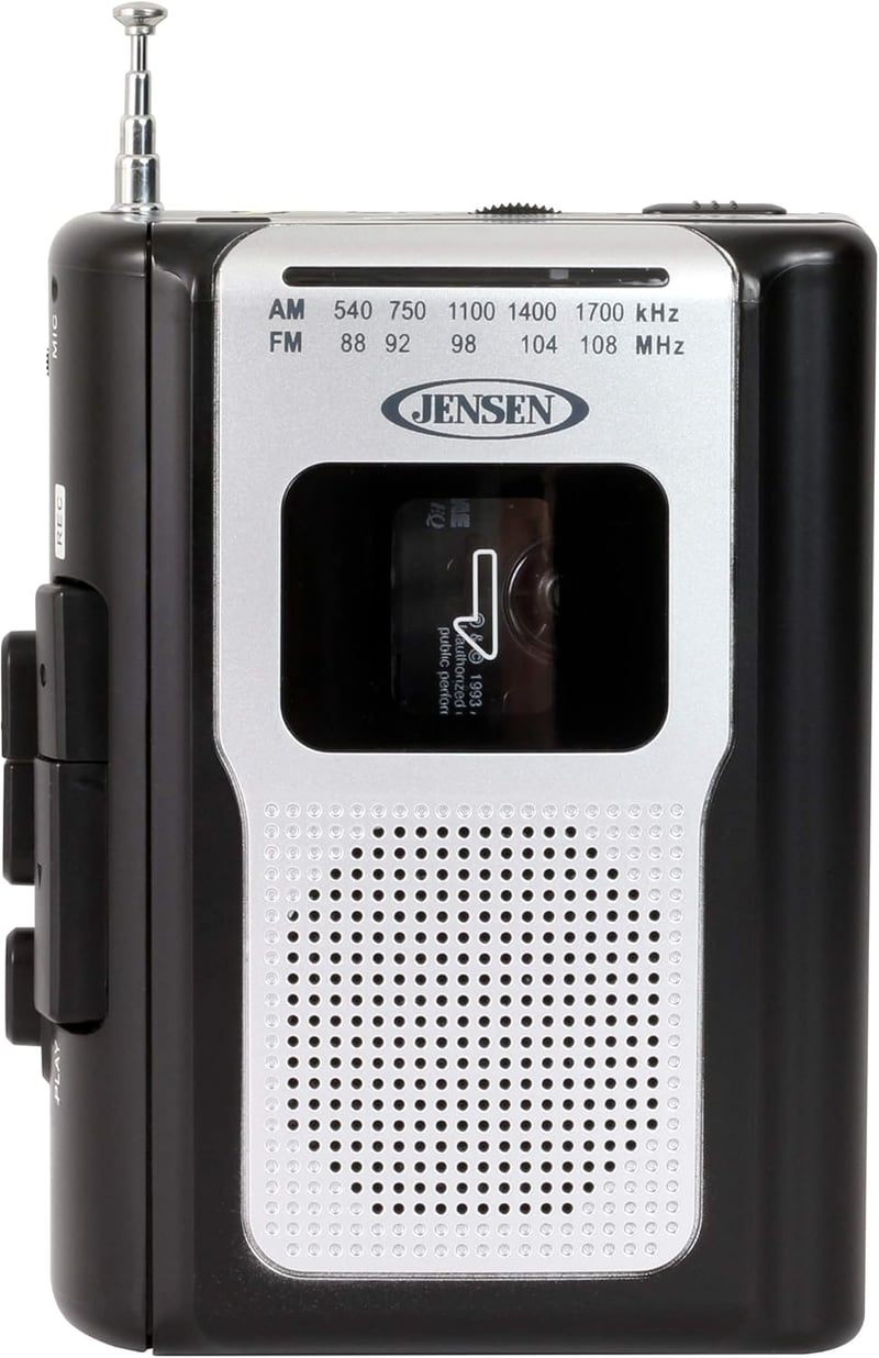 Retro Portable AM/FM Cassette Player with Speaker - Black